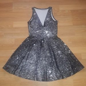 Living Dead Clothing Black Glitter Happy Hr dress